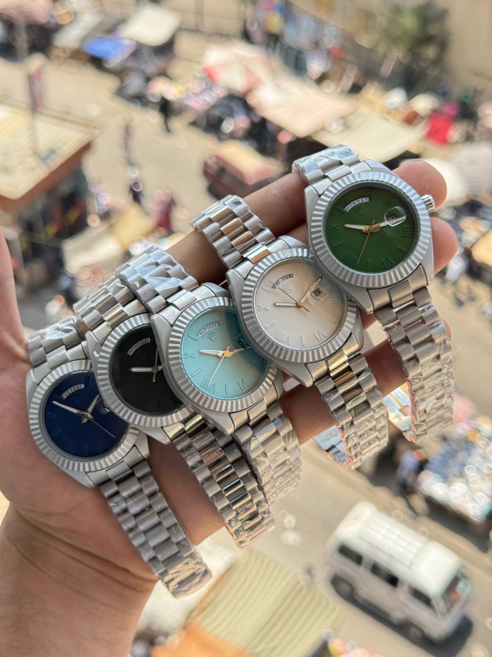 ساعة رولكس دي ديت رجالية مرصعة - Rolex Day-Date Style Watch