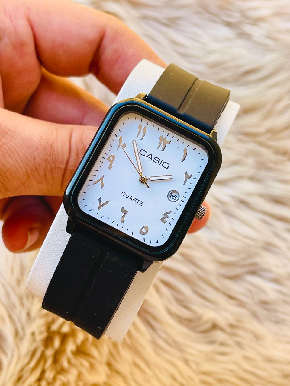 ساعة كازيو مربعة بأرقام عربية - Casio Arabic Numerals Watch