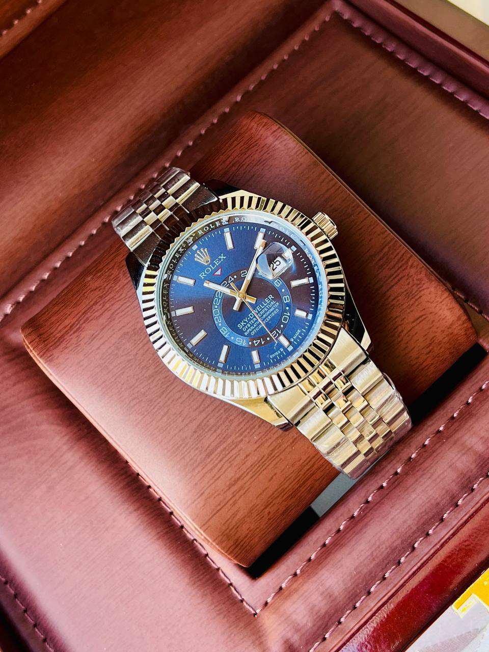 ساعة رولكس سكاي دويلر رجالية فاخرة - Rolex Sky-Dweller Style Watch