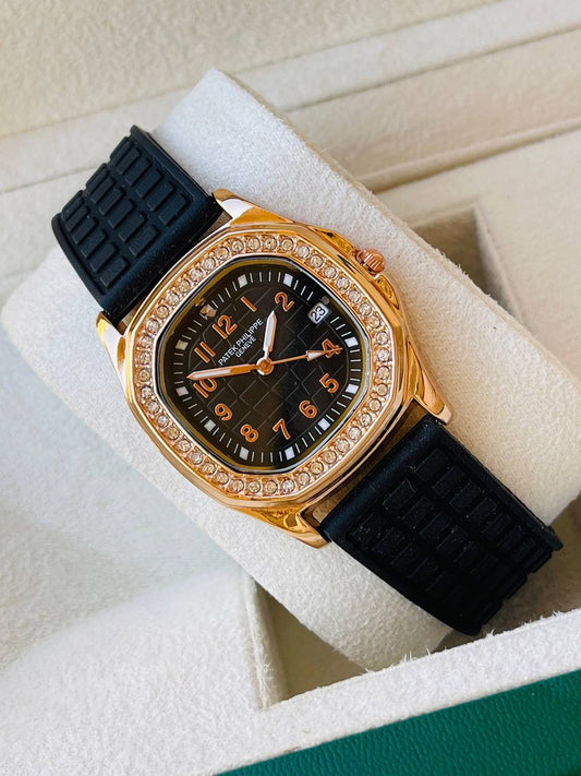 ساعة باتيك فيليب جينيف مرصعة - Patek Philippe Geneve Style Watch