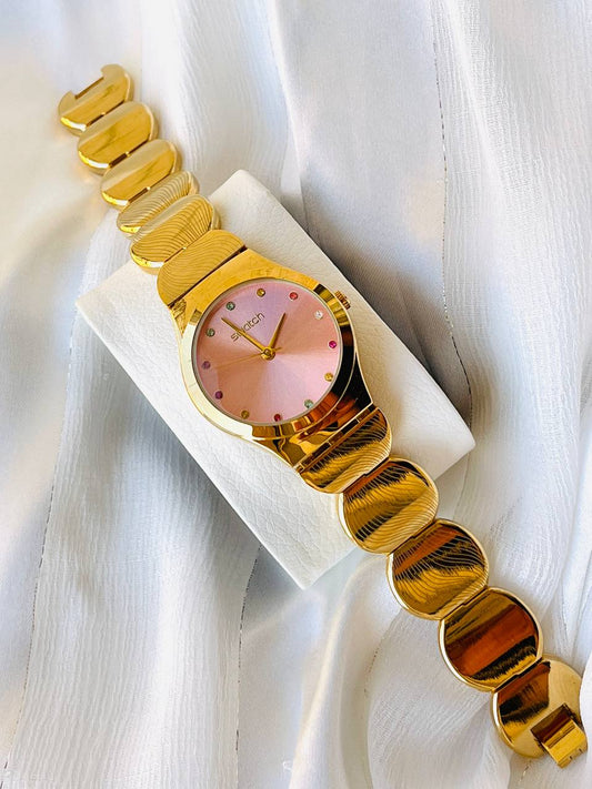 ساعة سواتش نسائية ذهبية - Swatch Style Watch