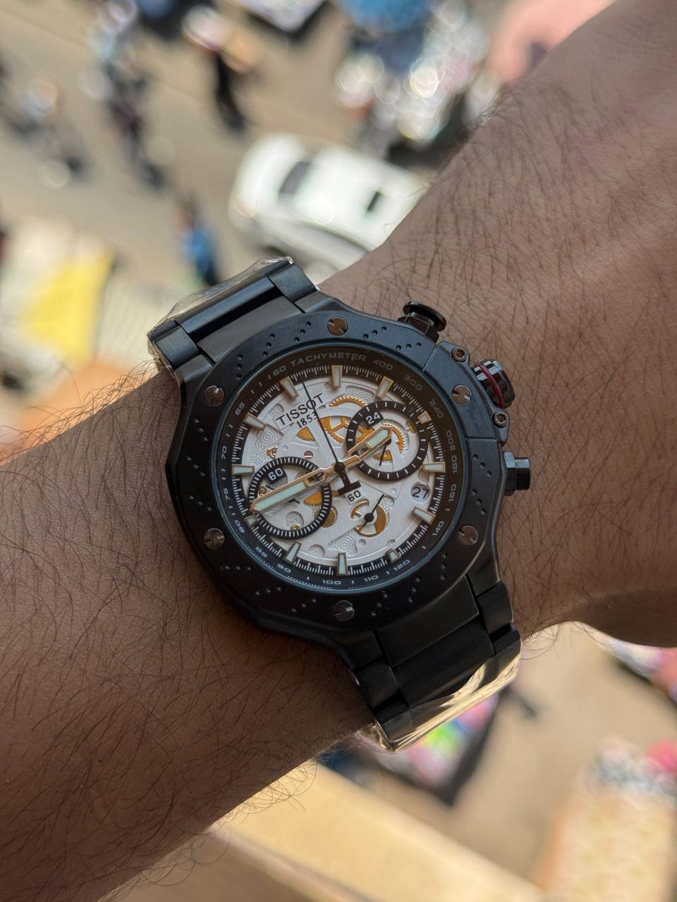 ساعة تيسوت 1853 رجالية كرونوغراف سكيليتون - Tissot 1853 Skeleton Chronograph Watch