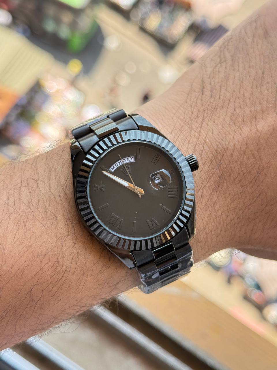 ساعة رولكس دي ديت رجالية مرصعة - Rolex Day-Date Style Watch