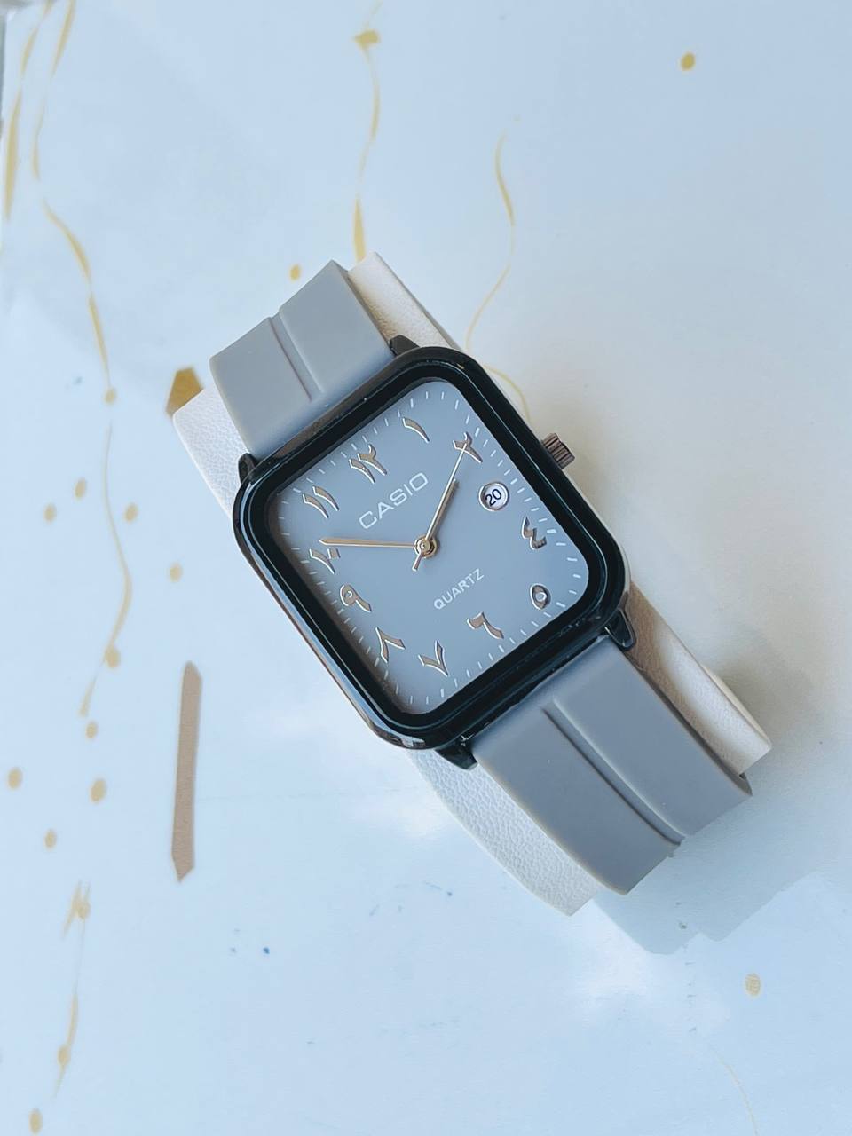 ساعة كازيو مربعة بأرقام عربية - Casio Arabic Numerals Watch