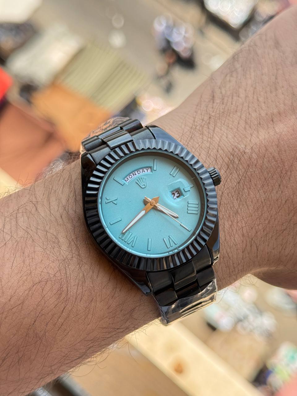 ساعة رولكس دي ديت رجالية مرصعة - Rolex Day-Date Style Watch