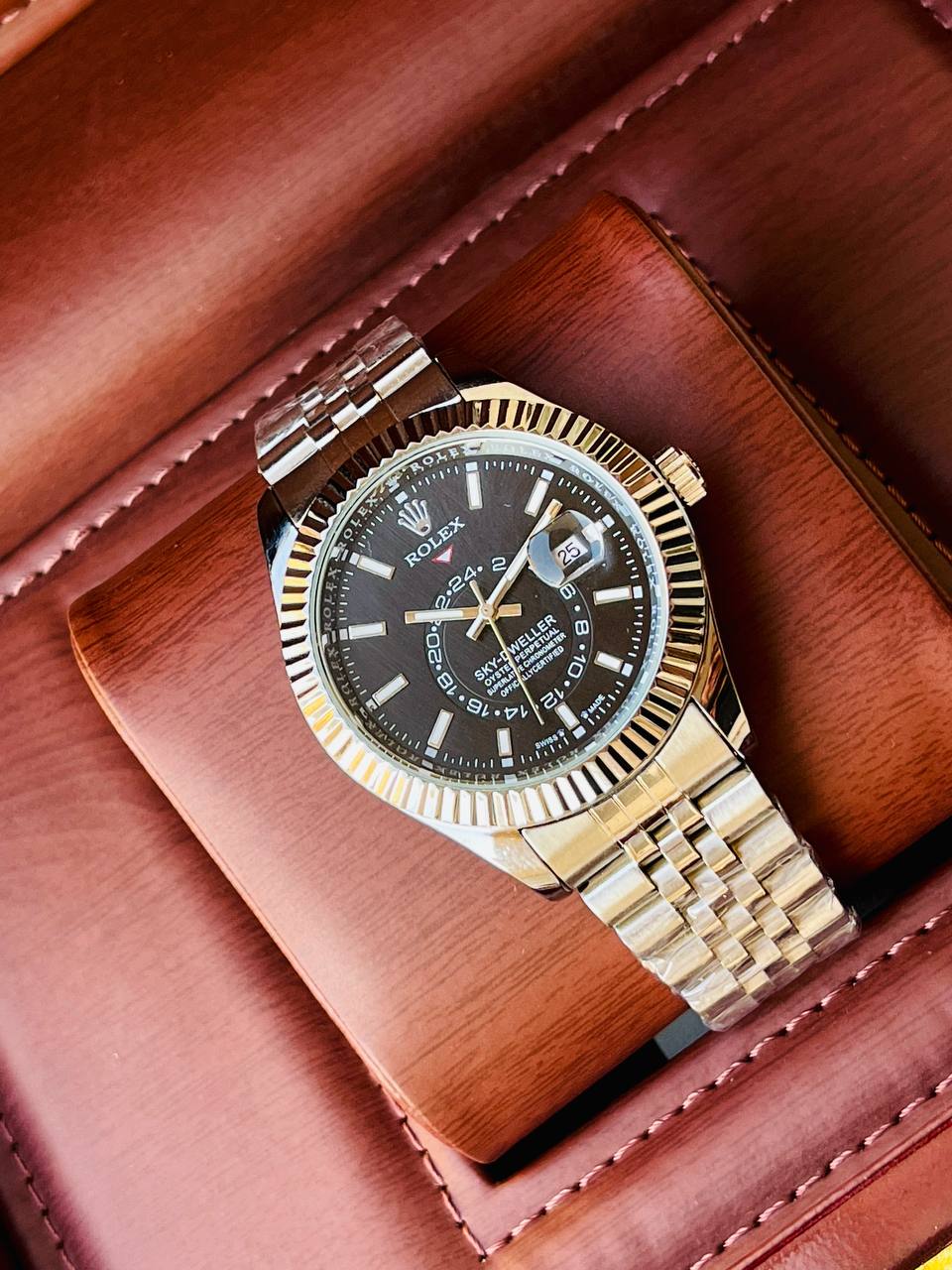 ساعة رولكس سكاي دويلر رجالية فاخرة - Rolex Sky-Dweller Style Watch