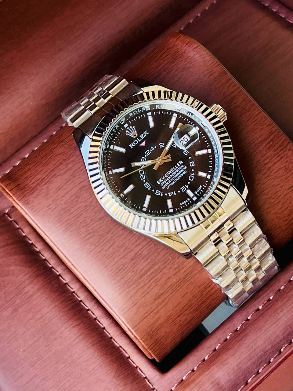 ساعة رولكس سكاي دويلر رجالية فاخرة - Rolex Sky-Dweller Style Watch