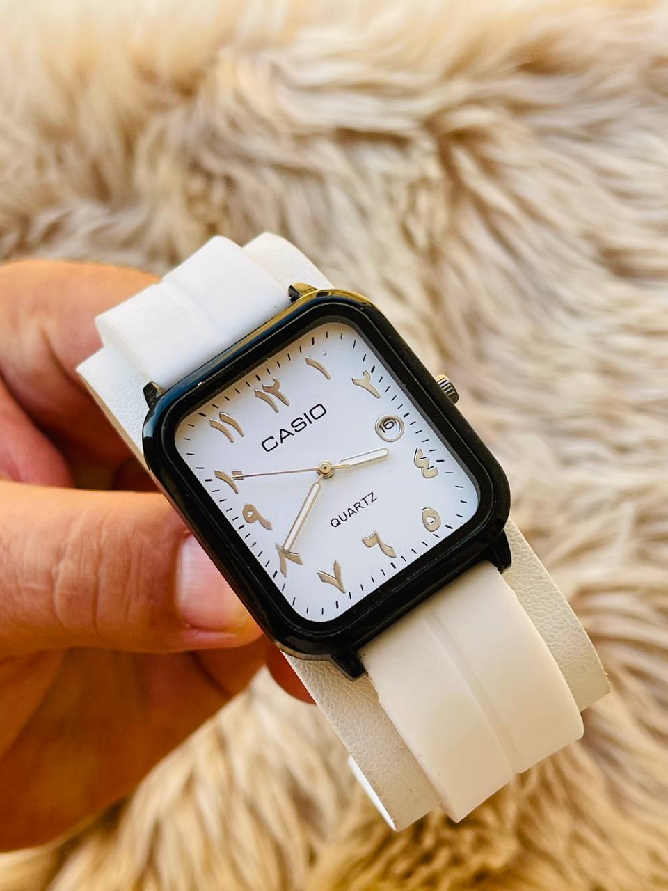 ساعة كازيو مربعة بأرقام عربية - Casio Arabic Numerals Watch