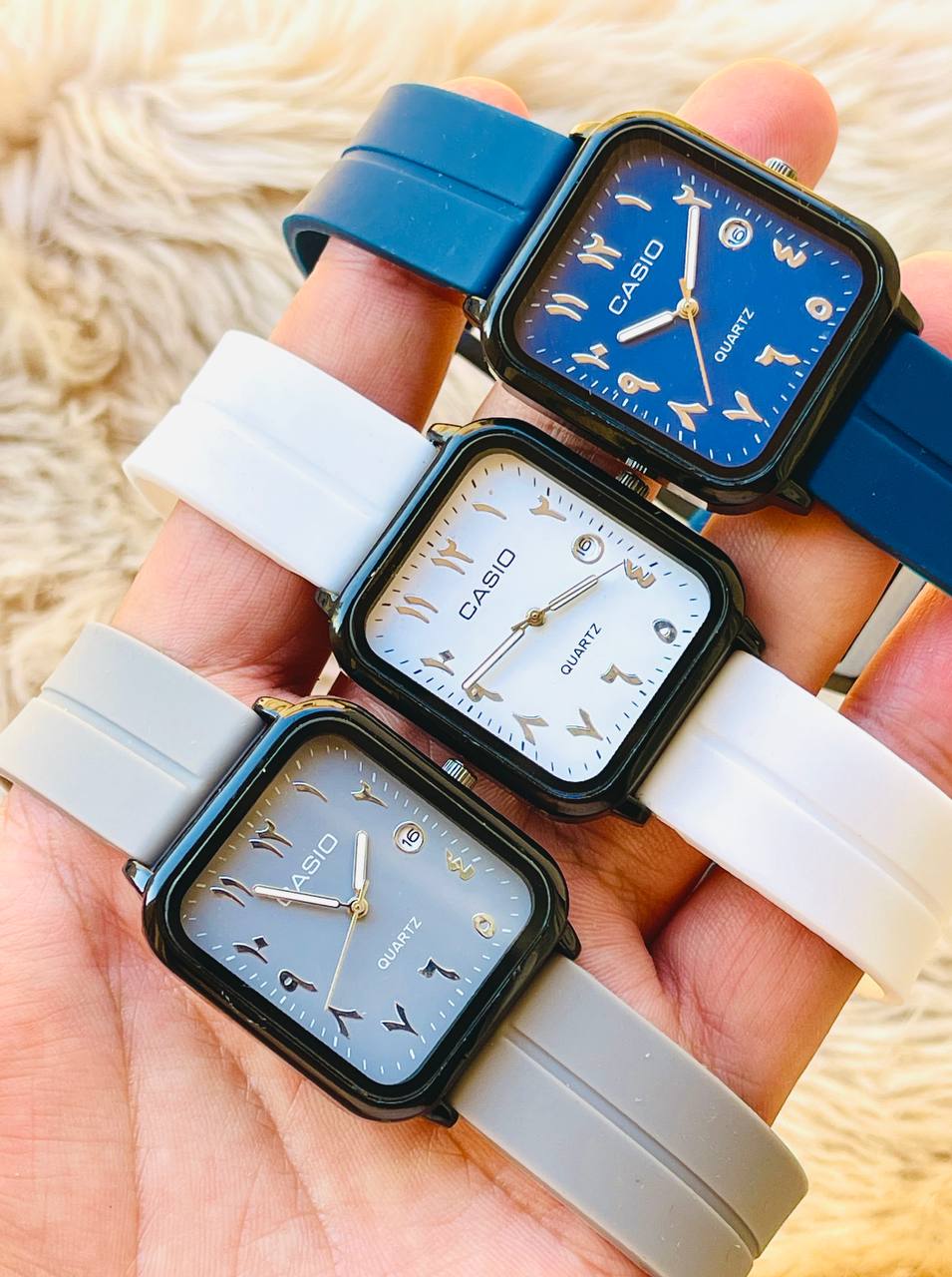 ساعة كازيو مربعة بأرقام عربية - Casio Arabic Numerals Watch