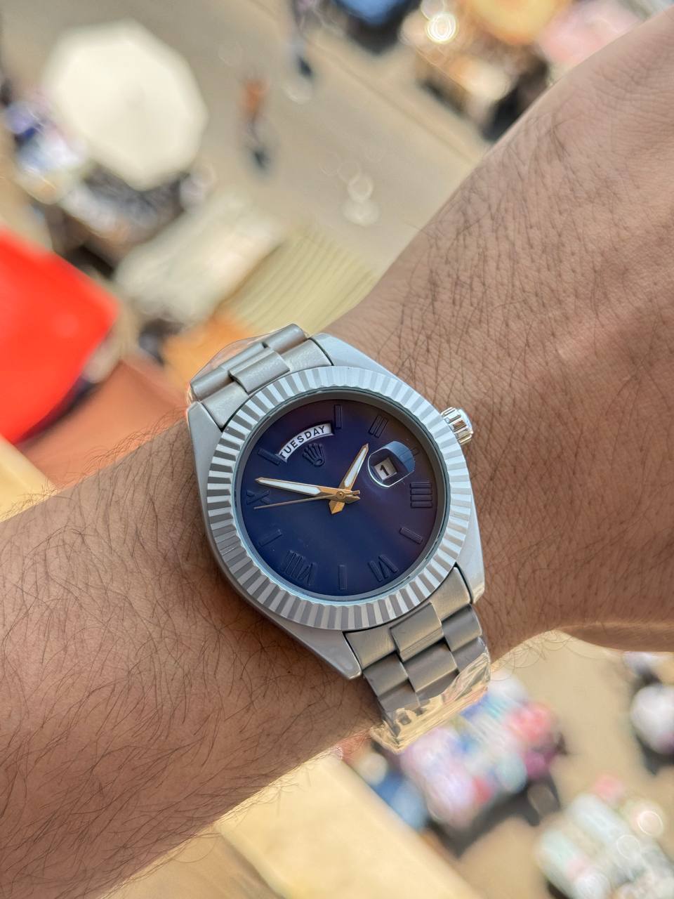 ساعة رولكس دي ديت رجالية مرصعة - Rolex Day-Date Style Watch